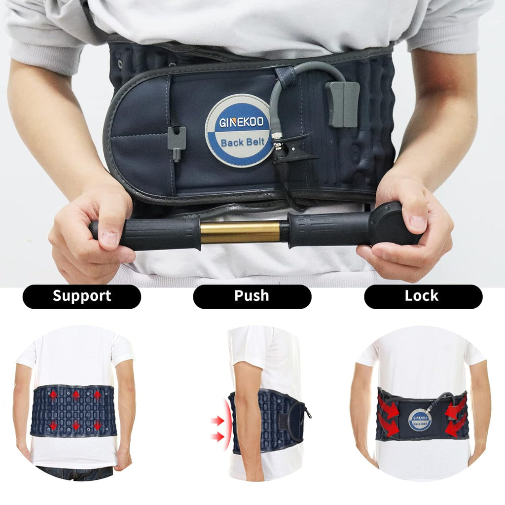 GINEKOO Inflatable Spinal Traction Belt for Lumbar Support and Back Pain Relief

