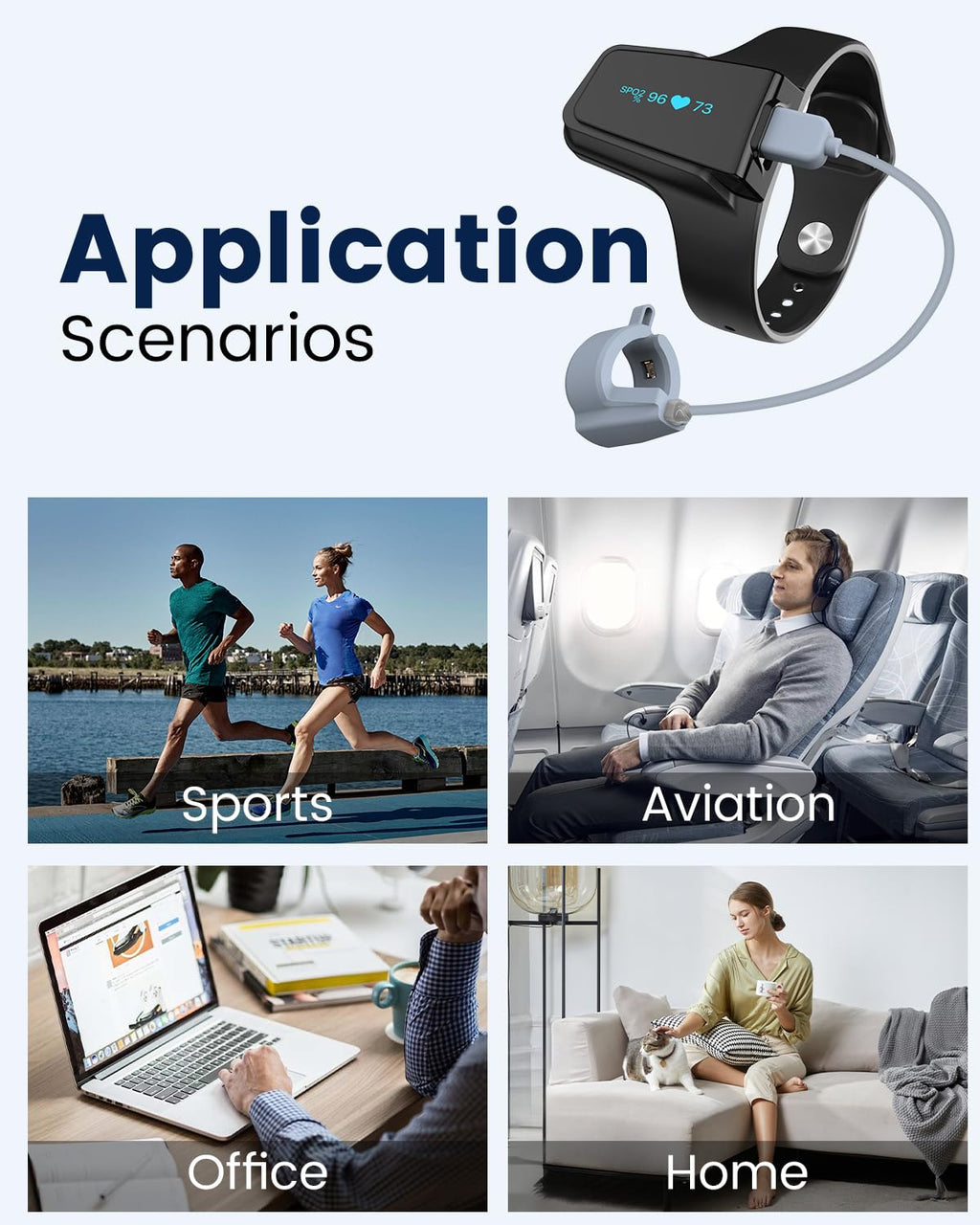 Continuous Wrist Pulse Oximeter with Bluetooth, SpO2 and Pulse Rate Tracking

