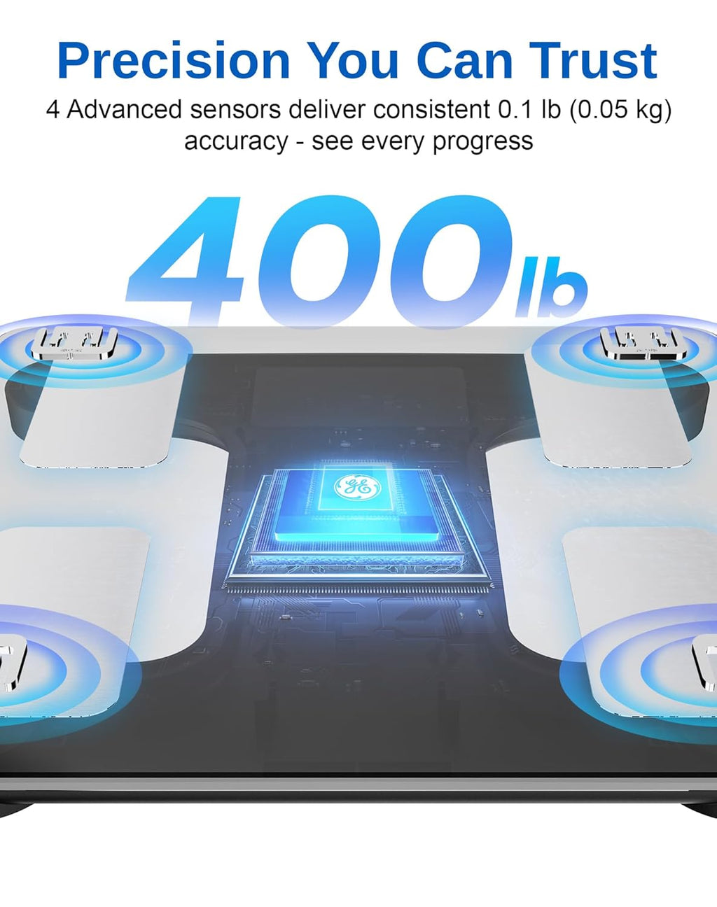 GE Smart Scale Body Weight, BMI & Body Fat Digital Bathroom Scale with Bluetooth Sync

