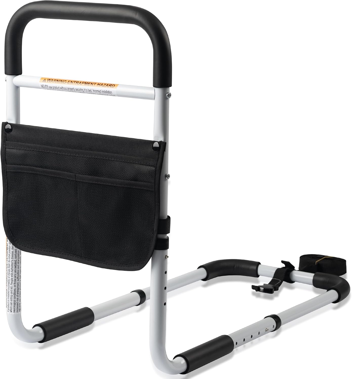 Adjustable Portable Bed Safety Rail for Seniors, Bed Assist Bar with Storage Bag

