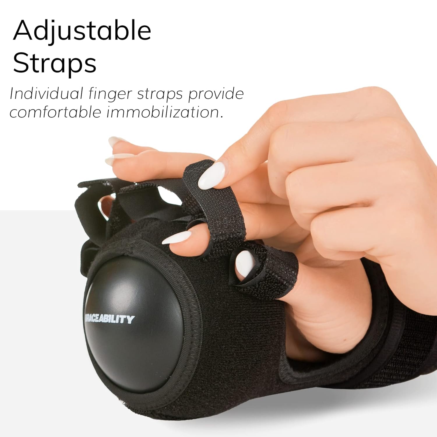 BraceAbility Anti Spasticity Hand Splint, Resting Orthosis with Therapy Ball

