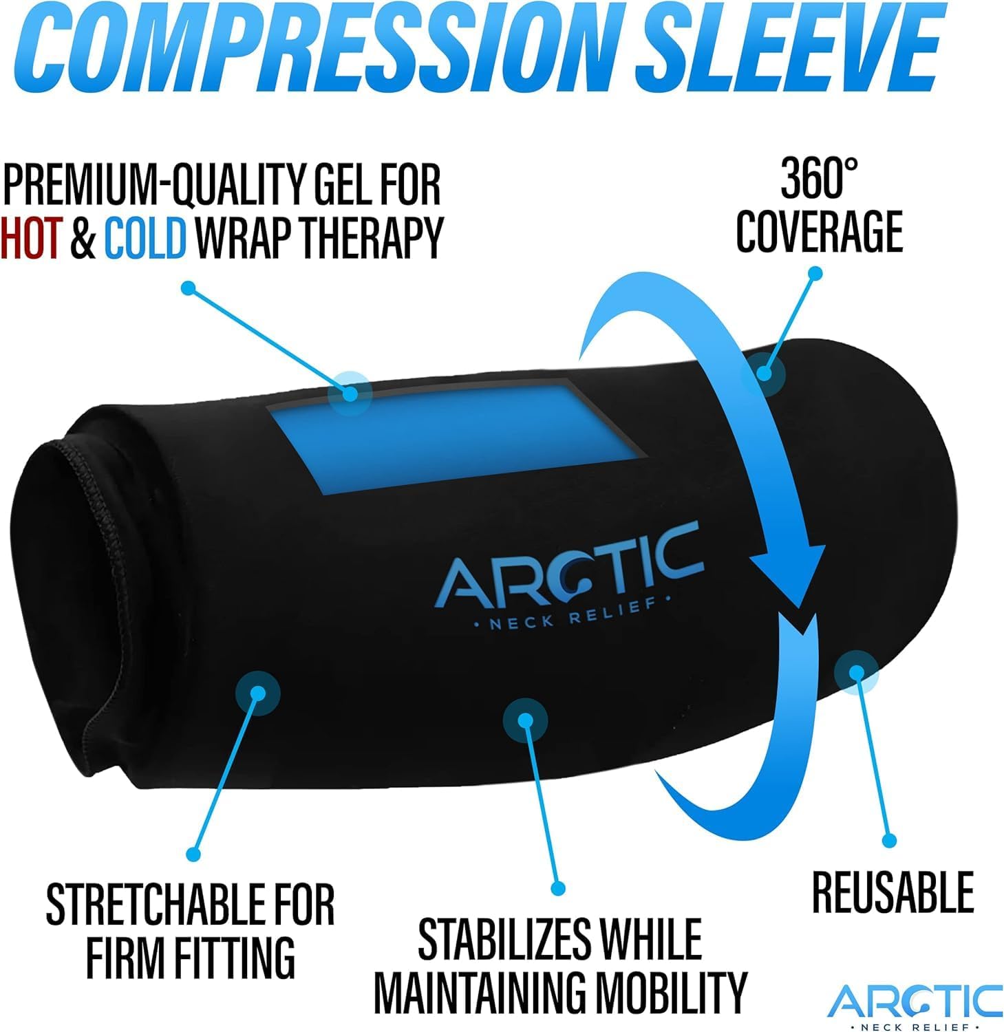 Reusable Gel Ice Wrap for Elbow, Knee, Ankle Cold Compression, Leak-Free

