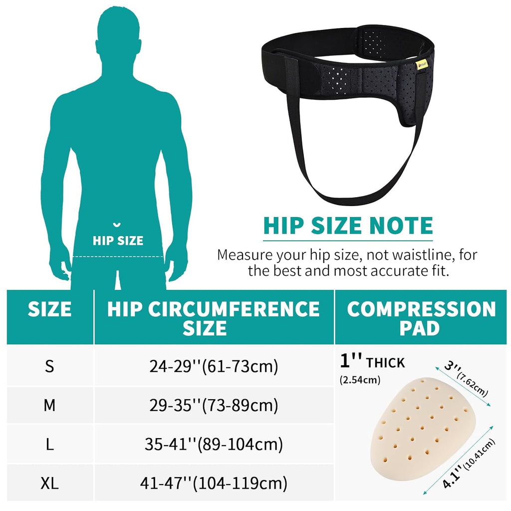 Tenbon Inguinal Hernia Belt Truss for Men and Women, Adjustable Groin Support

