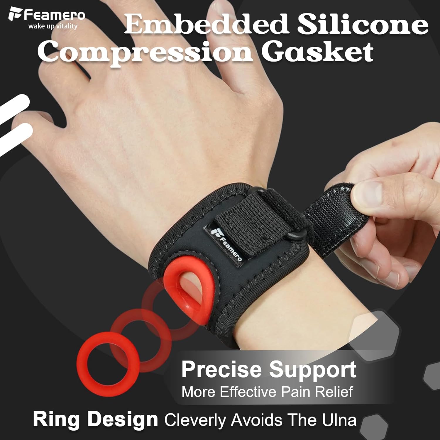FEAMERO TFCC Wrist Brace Ulnar Compression Support for Ulnar Sided Wrist Pain

