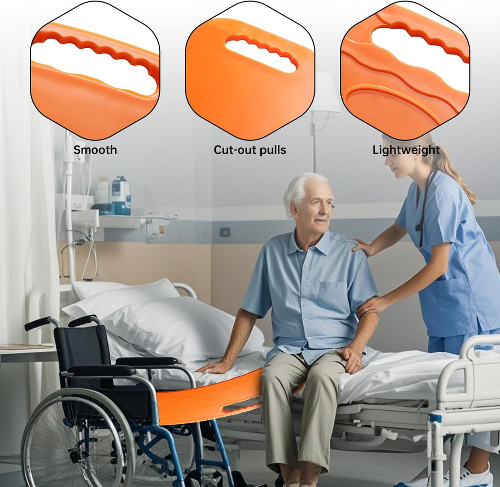 Wheelchair Transfer Board with Slide Sheet for Patient Transfers to Car Toilet Tub


