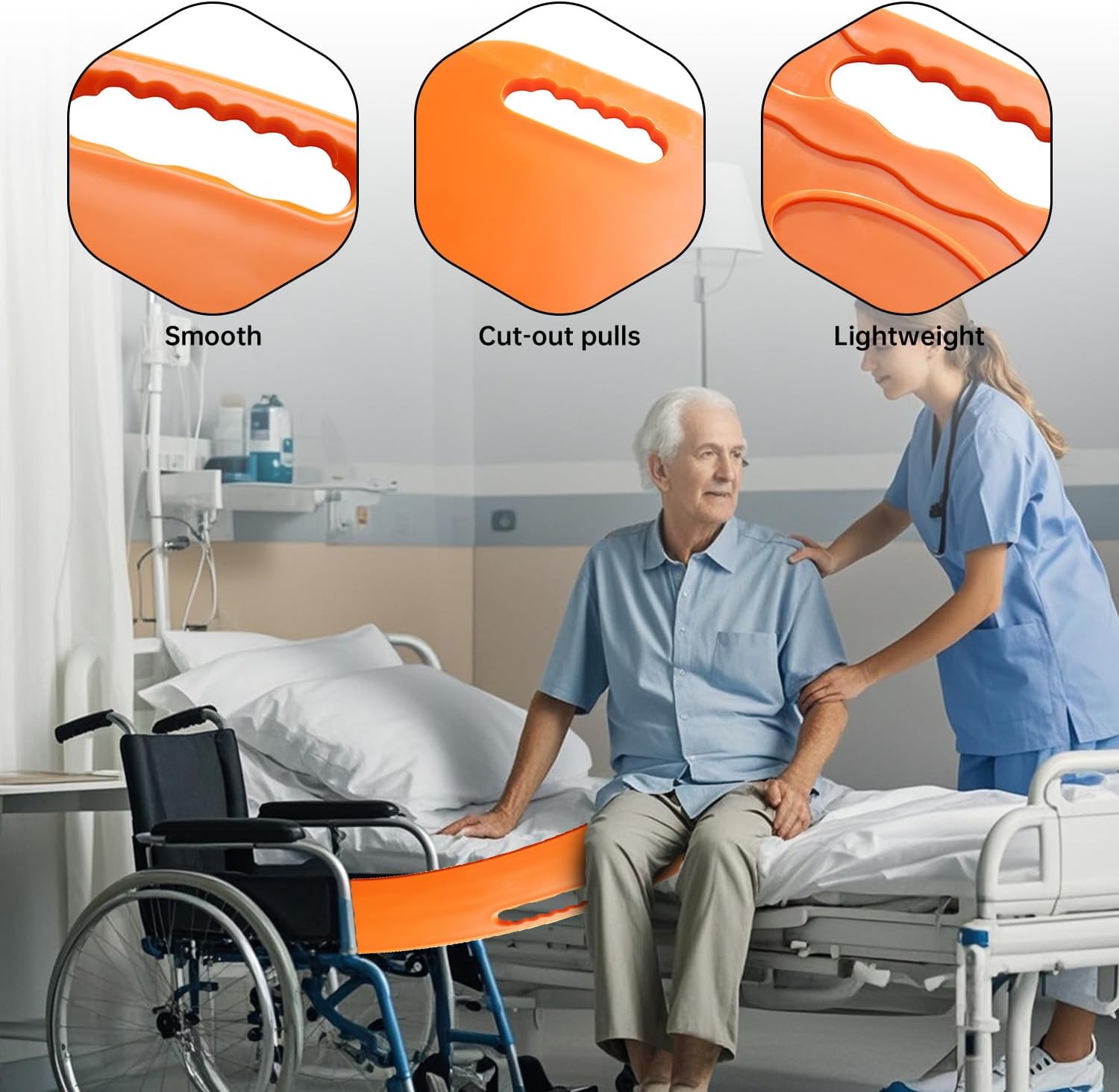 Wheelchair Transfer Board with Slide Sheet for Patient Transfers to Car Toilet Tub

