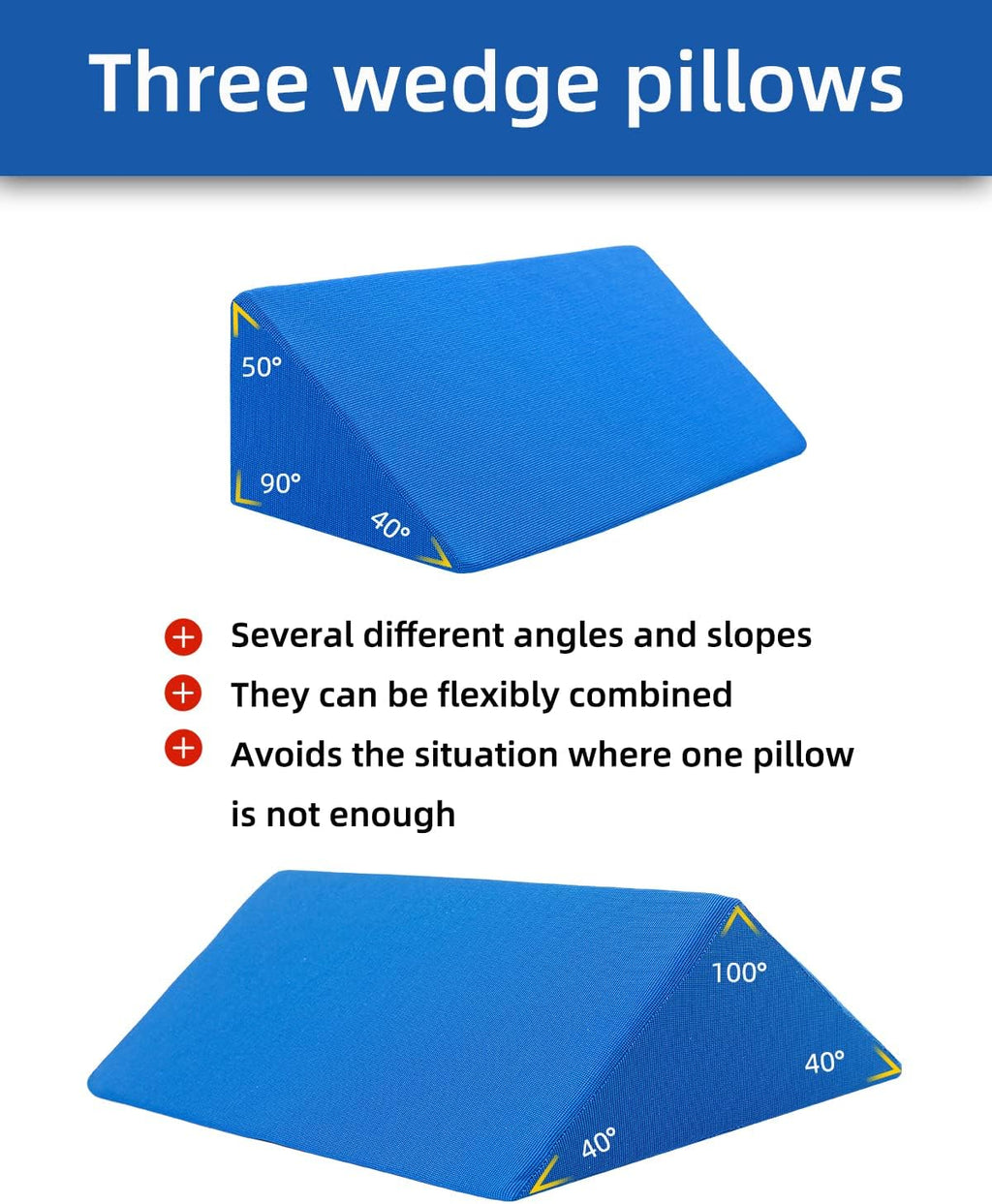 Fanwer Positioning Wedge Pillow Set for Side Sleeping, Bed Wedges Body Positioners

