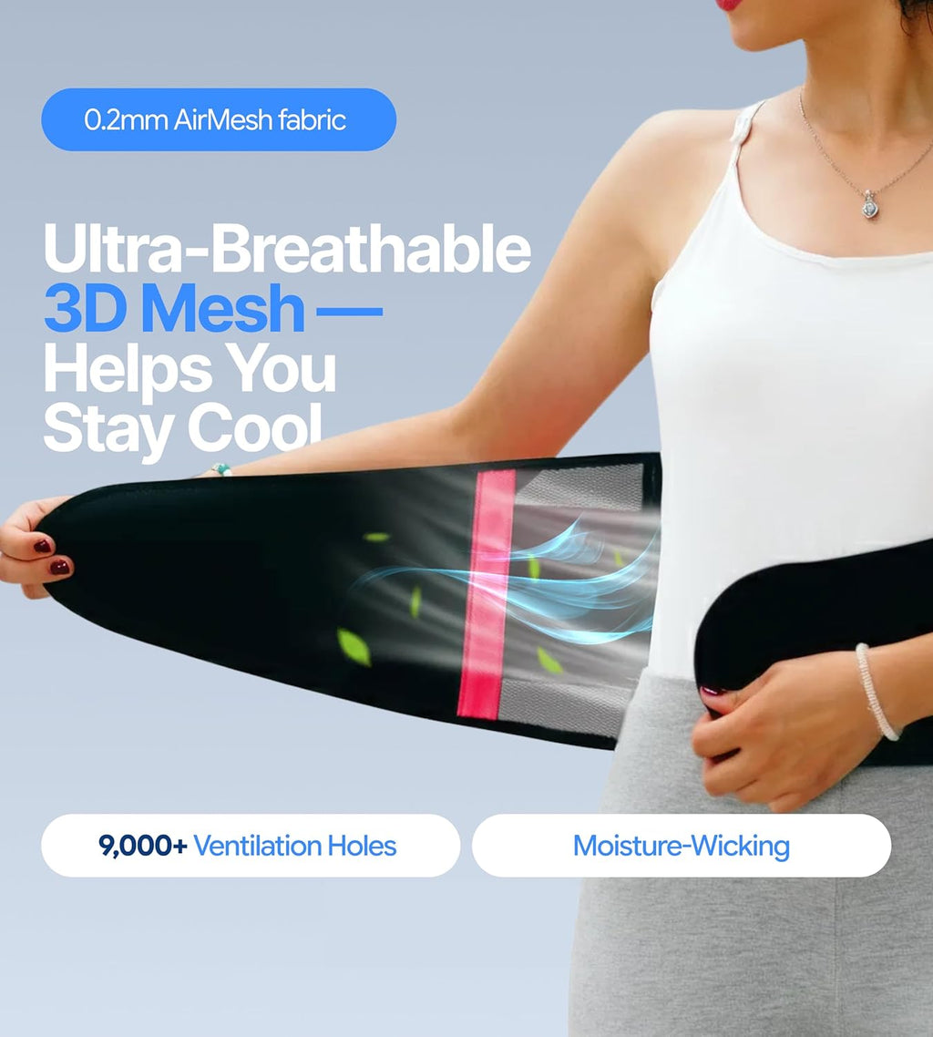 Ultra-Thin Adjustable Lower Back Support Belt with Dual-Tension Straps

