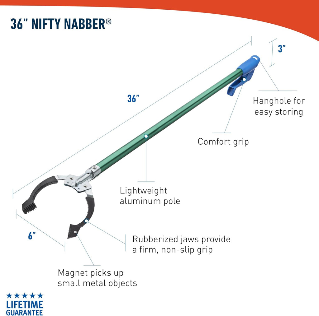 Unger Professional Reacher Grabber Tool with Built-in Magnet, Ergonomic Grip

