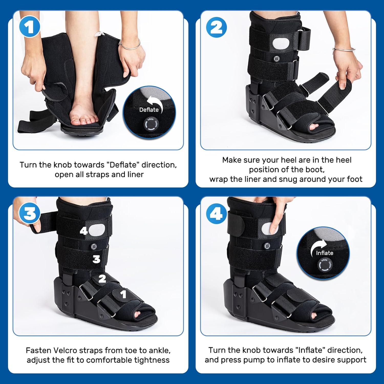 kefit Inflatable Walking Boot for Broken Foot, Sprained Ankle, Fracture

