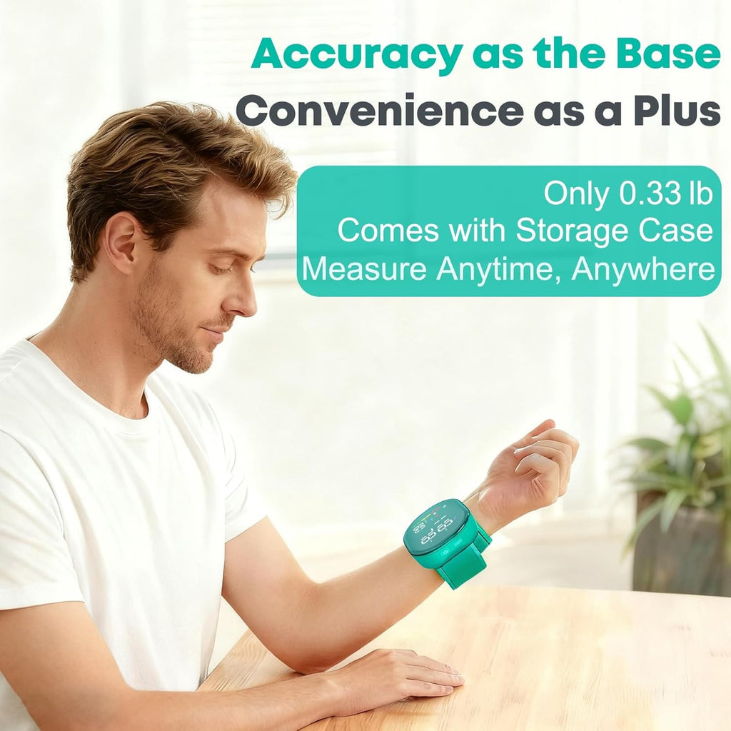 Wrist Blood Pressure Monitor, Rechargeable Digital BP Meter with Carrying Case

