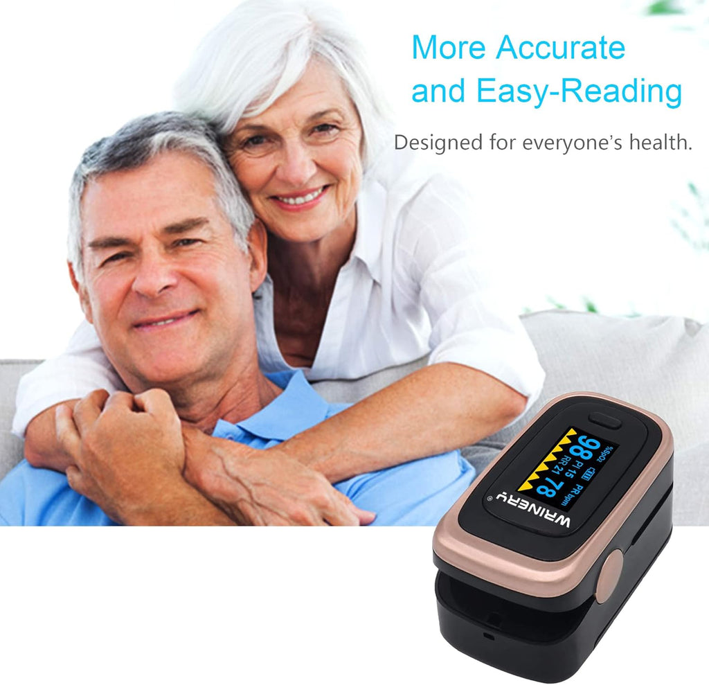 WRINERY Fingertip Pulse Oximeter, Oxygen Saturation Monitor with OLED Display

