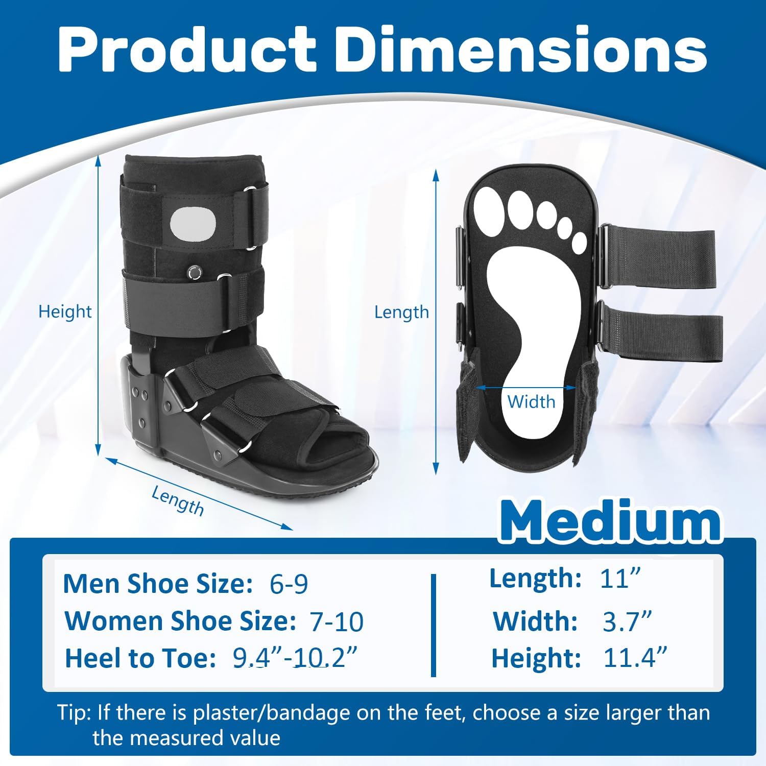 kefit Inflatable Walking Boot for Broken Foot, Sprained Ankle, Fracture

