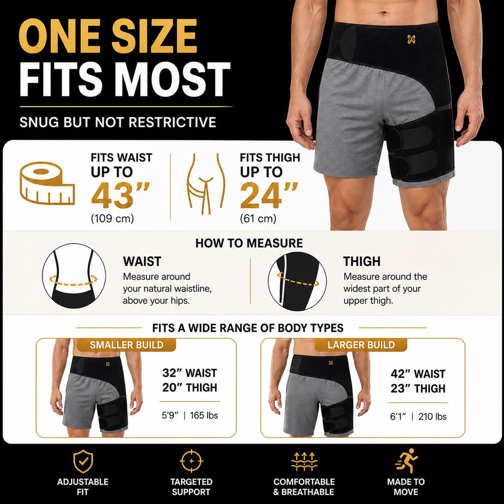 CopperJoint Adjustable Hip Compression Brace for Groin and Thigh Support


