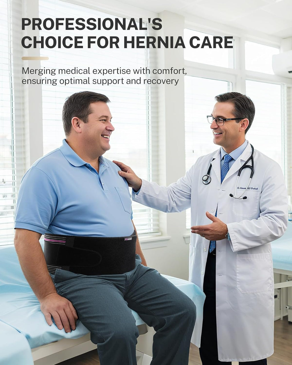 Umbilical Hernia Belt with Pressurized Strap, 3D Support Pad, Adjustable Men/Women

