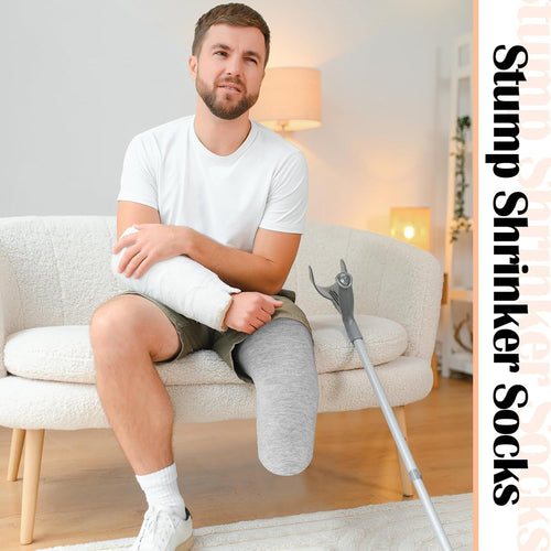 10-Pack Prosthetic Stump Shrinkers Amputee Socks for Men and Women, Cotton

