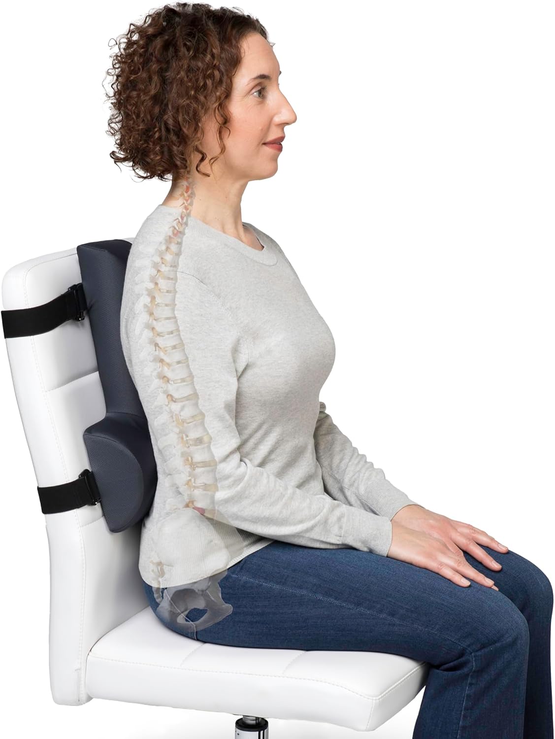 OPTP Thoracic Lumbar Back Support Pillow for Chair, Car, Office Sitting Posture

