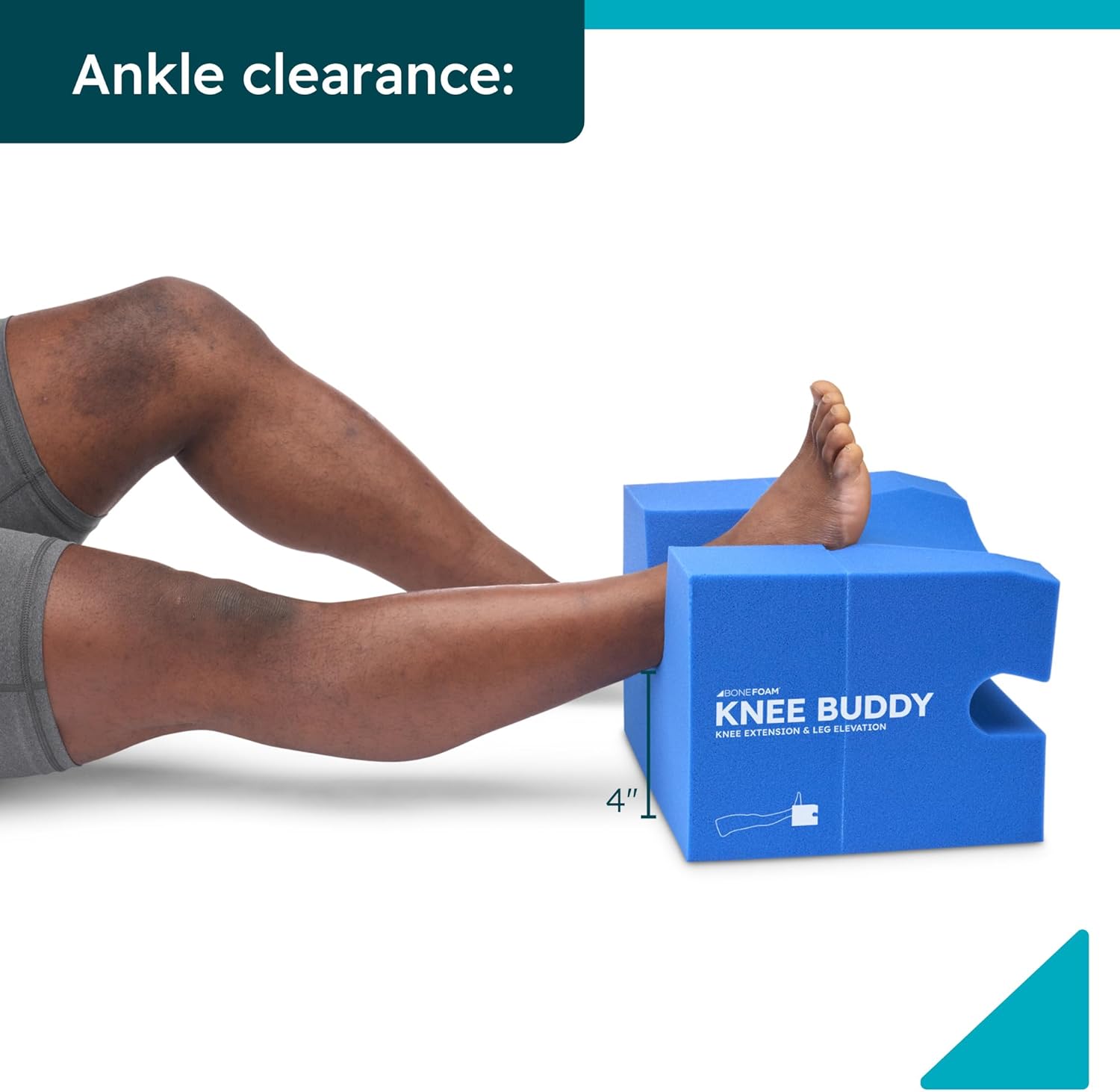 BoneFoam Knee Buddy Extension & Elevation Rehab Pillow for Post-Knee Surgery

