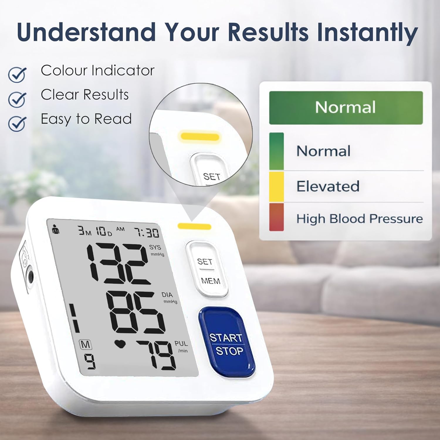 Home Upper Arm Blood Pressure Monitor Automatic Digital BP Machine

