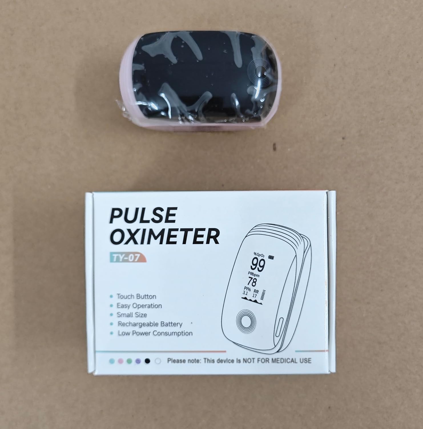 Finger Pulse Oximeter Fingertip Blood Oxygen Saturation Monitor with Lanyard TY07

