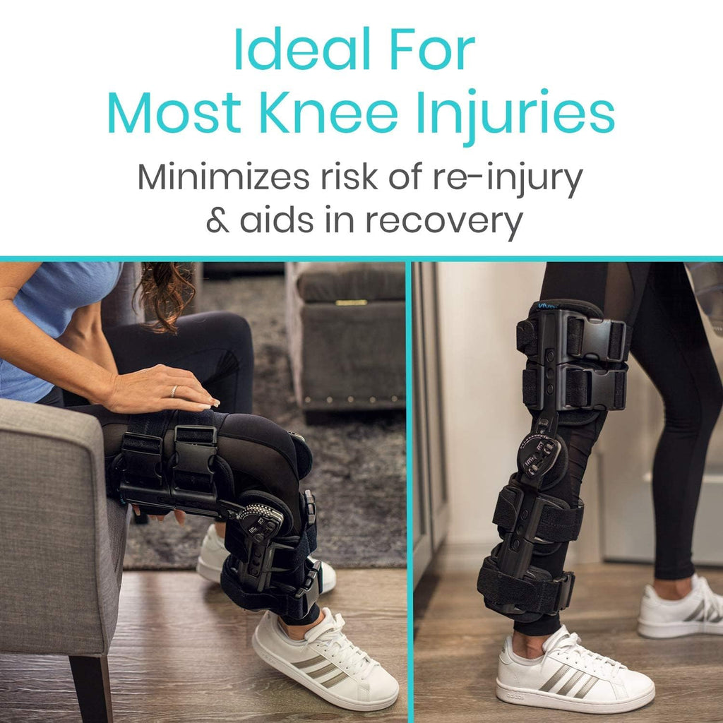 Vive ROM Hinged Knee Brace with Range of Motion Control for ACL, MCL, PCL Injuries

