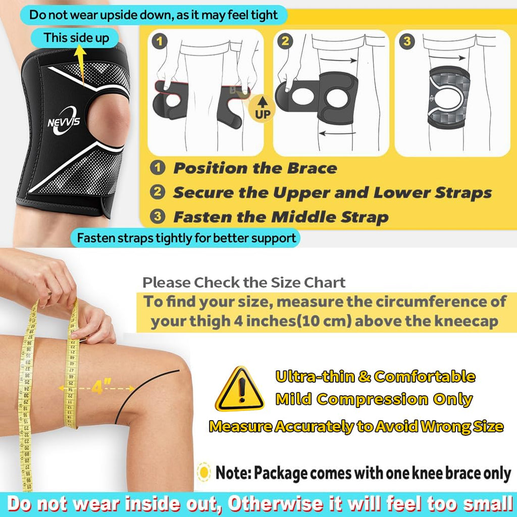 NEVVIS Patellar Stabilizing Compression Knee Brace for Running, Knee Support

