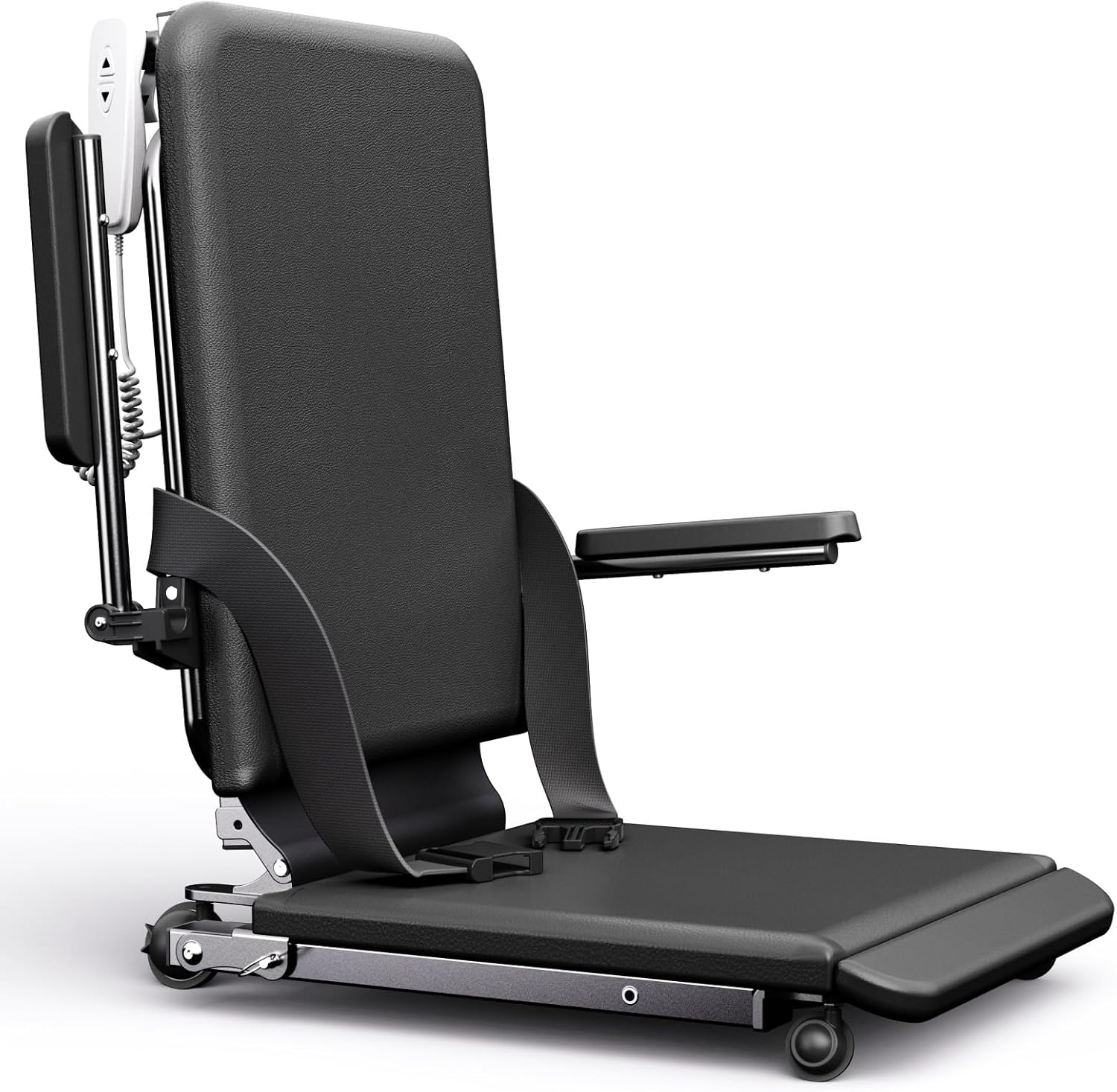 Electric Lift Chair with Floor-to-Stand Assistance, PU Cushion, Safety Rails and Belt

