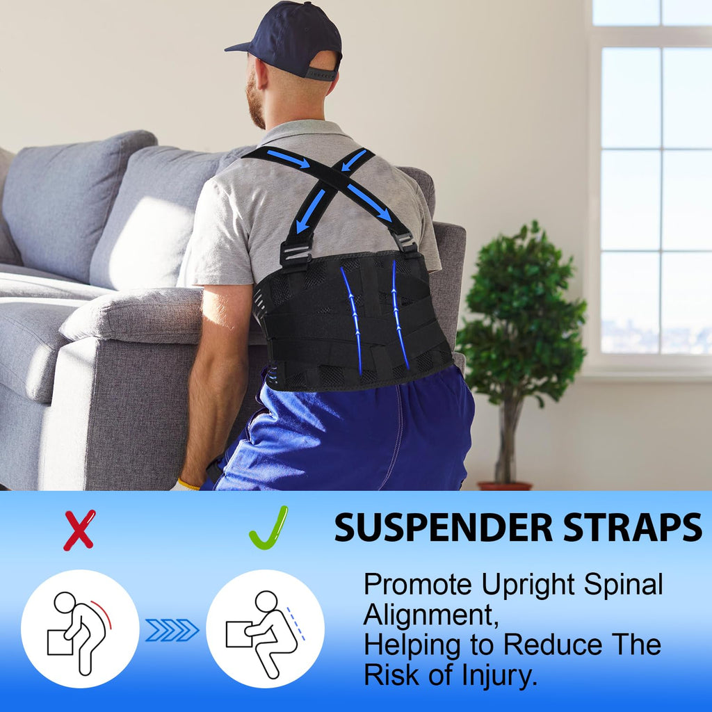 DARLIS Work Back Brace Posture Corrector with Removable Suspender Straps

