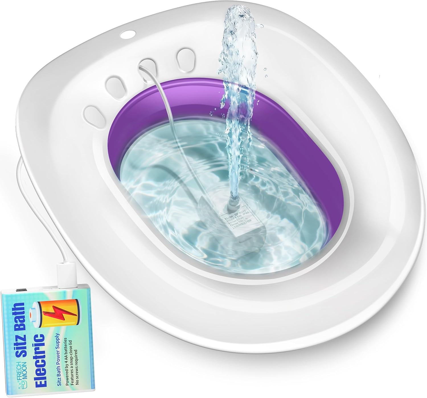 Electric Sitz Bath for Toilet Seat, Hemorrhoids and Postpartum Perineal Soak

