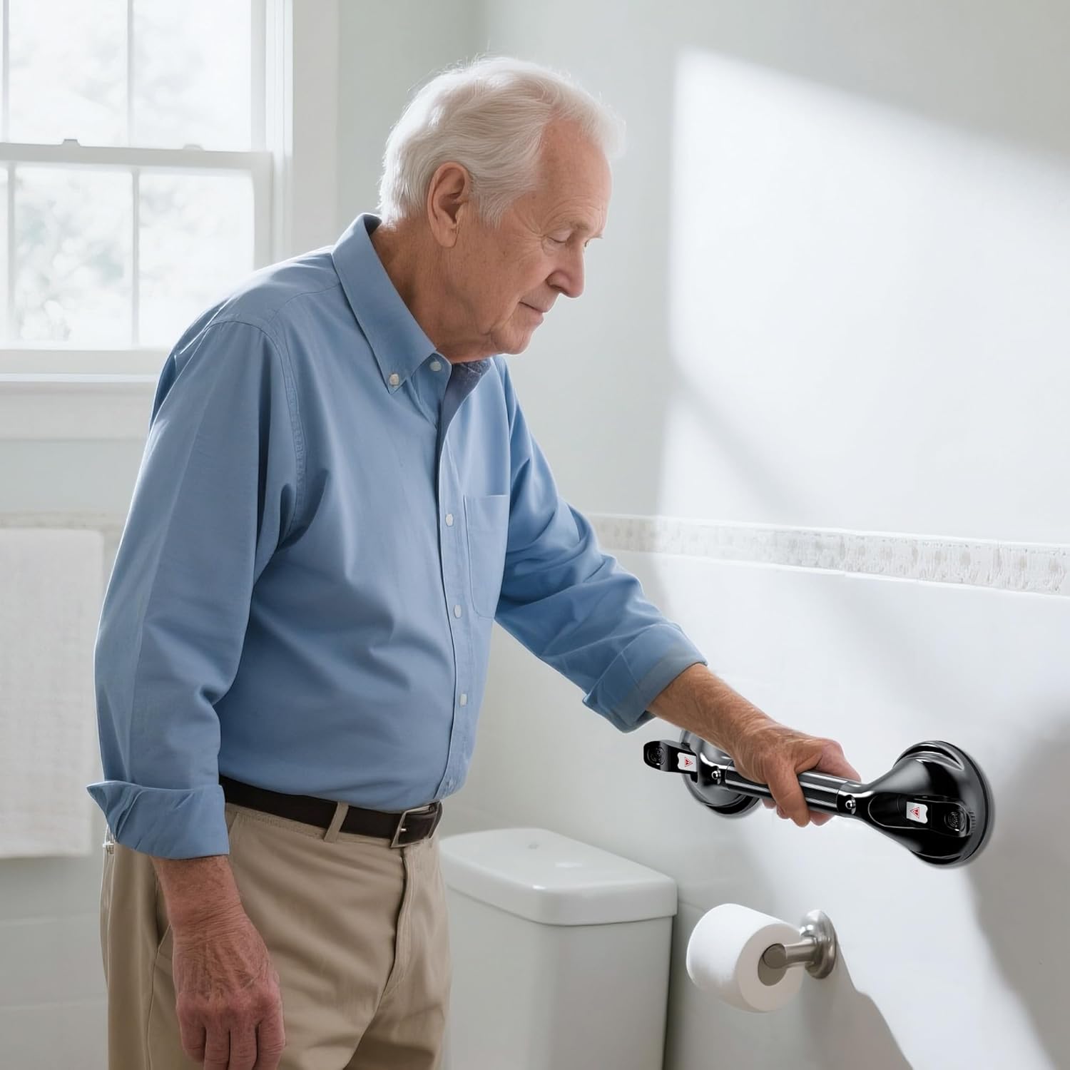 DAILYLIFE Grab Bars for Bathtubs and Showers, Suction Safety Shower Handles

