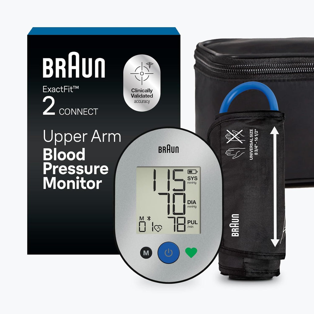 Braun ExactFit 2 Connect Upper Arm Blood Pressure Monitor, Healthy Heart App

