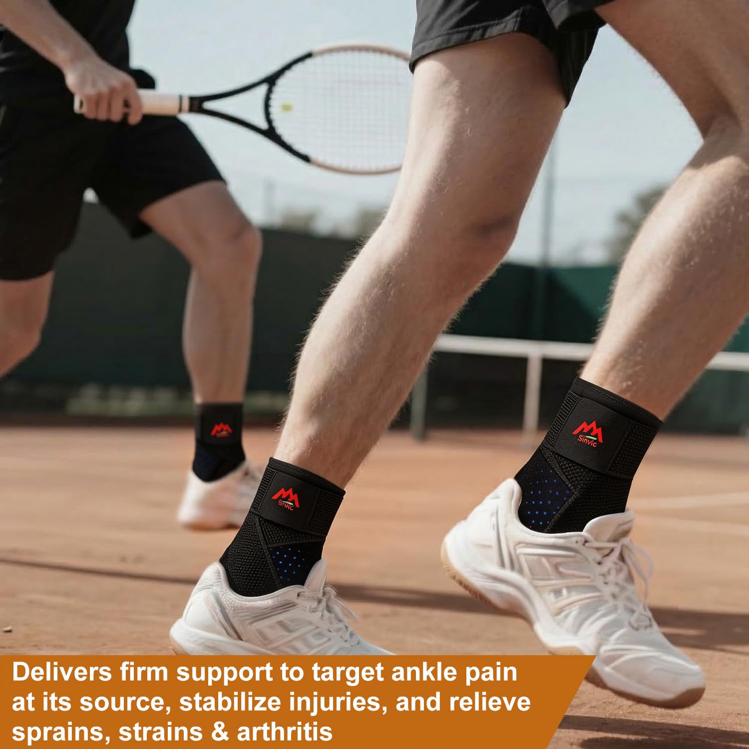 Sinvic Adjustable Ankle Brace for Sprained Ankle, Breathable Neoprene Support

