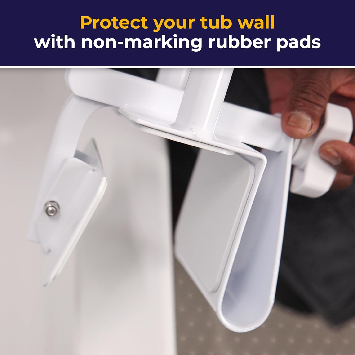 Drive Medical Bathtub Grab Bar & Safety Rail Clamp-On Non-Slip Pads 14"–17"

