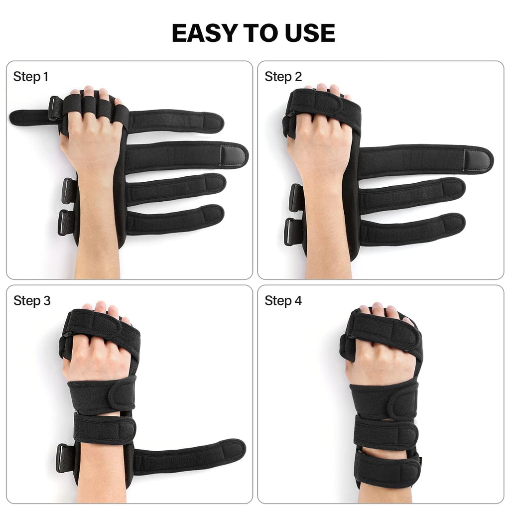 Stroke Resting Hand Splint with Finger Separator, Wrist and Finger Immobilizer

