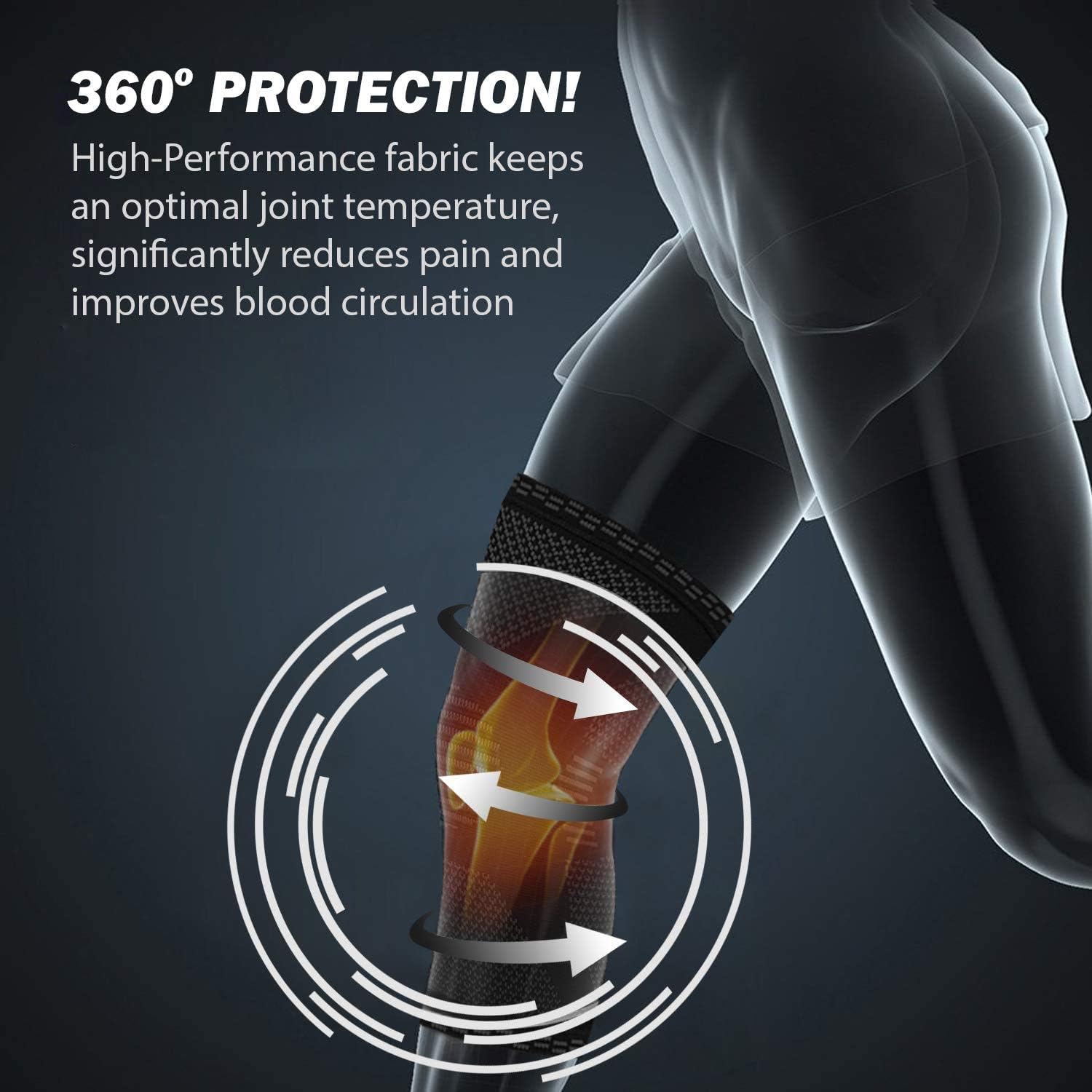 POWERLIX Knee Compression Sleeve for Knee Support and Pain Relief in Sports

