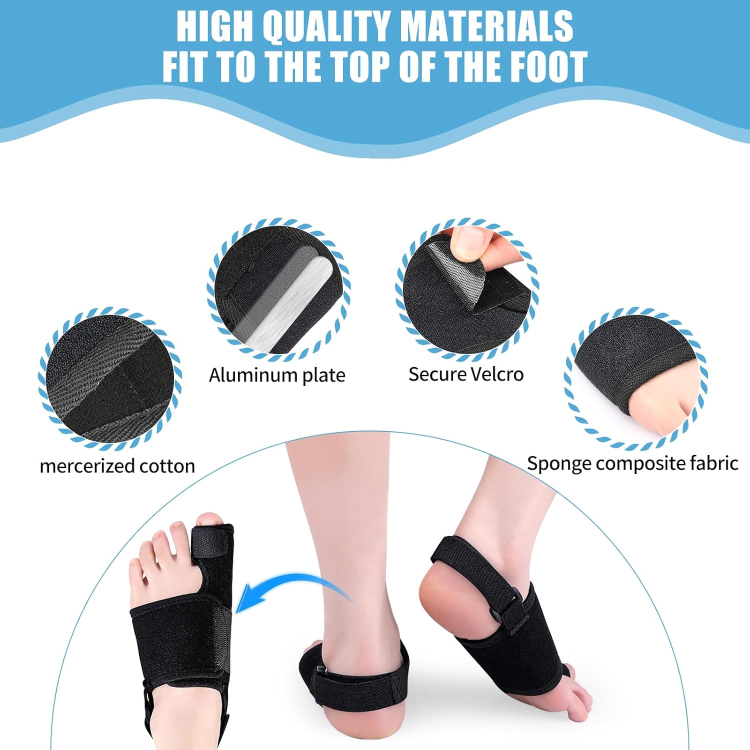 Recovist Bunion Brace for Big Toe Straightener with Aluminum Splints

