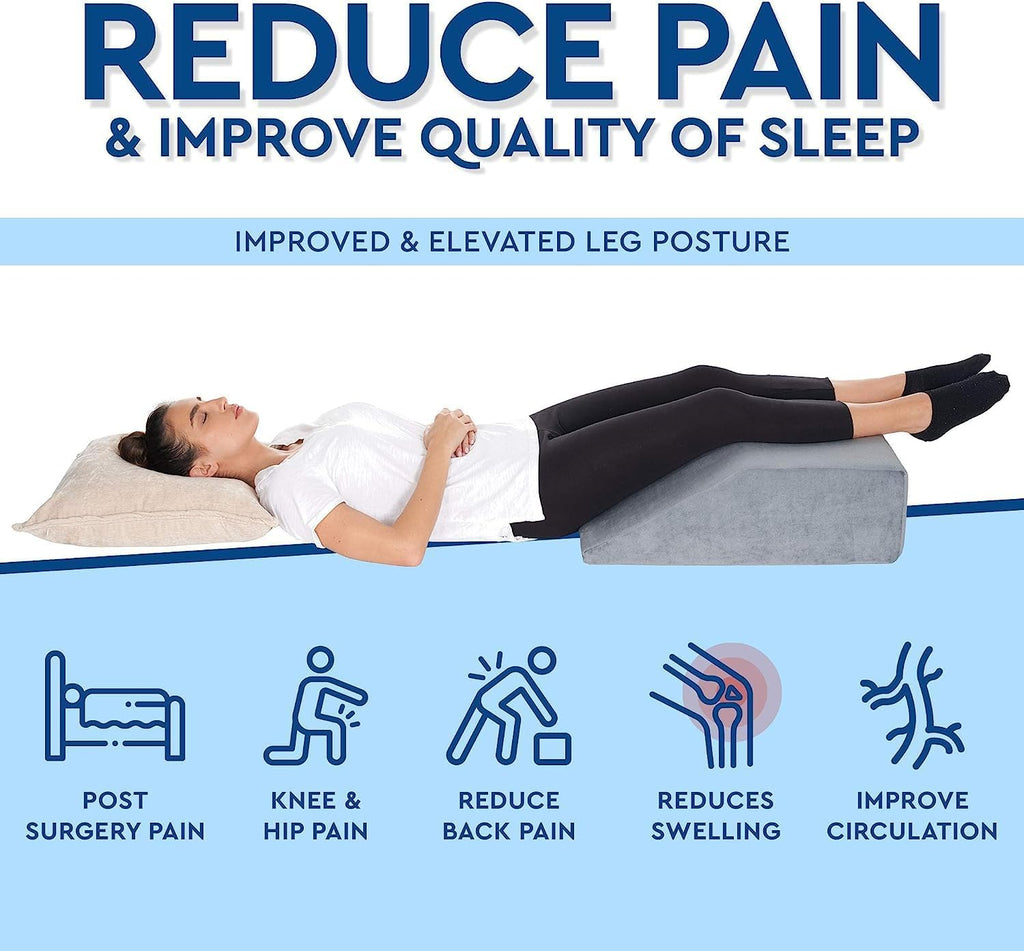 Memory Foam Leg Wedge Pillow for Foot & Ankle Swelling, Leg Rest Support

