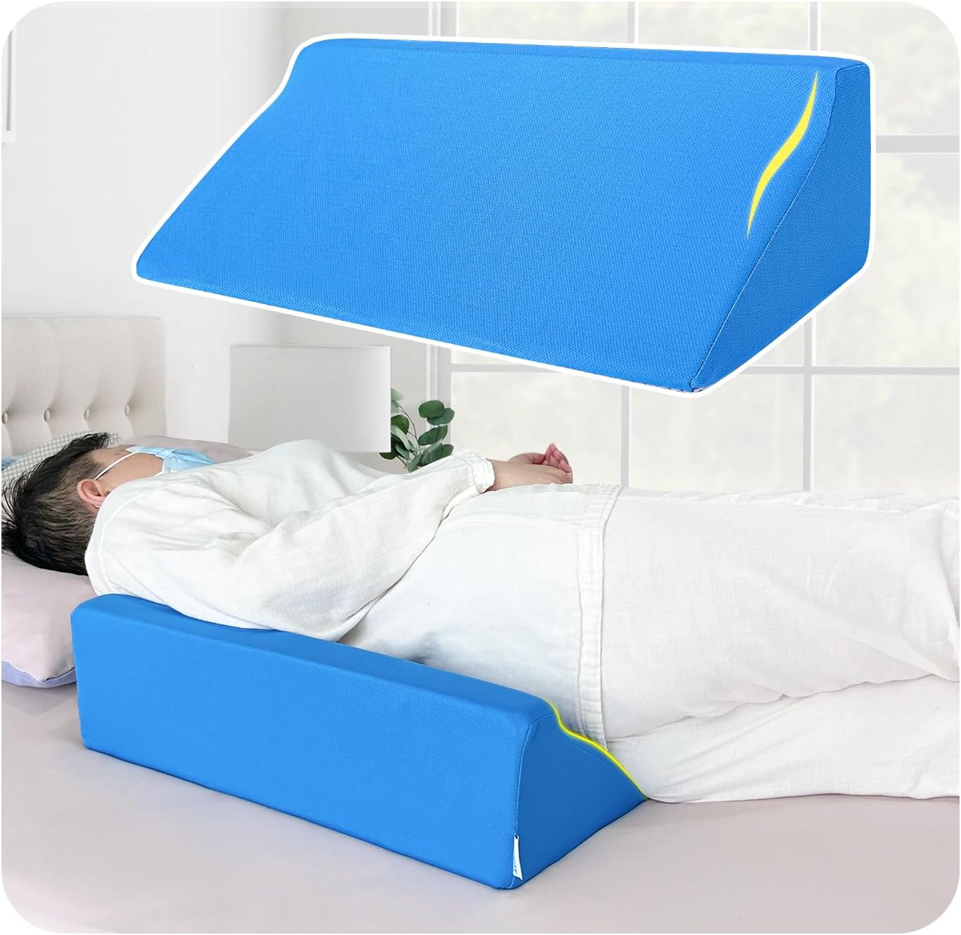 Bed Wedge Pillow for Seniors Post Surgery Pressure Relief Foam Positioning Cushion


