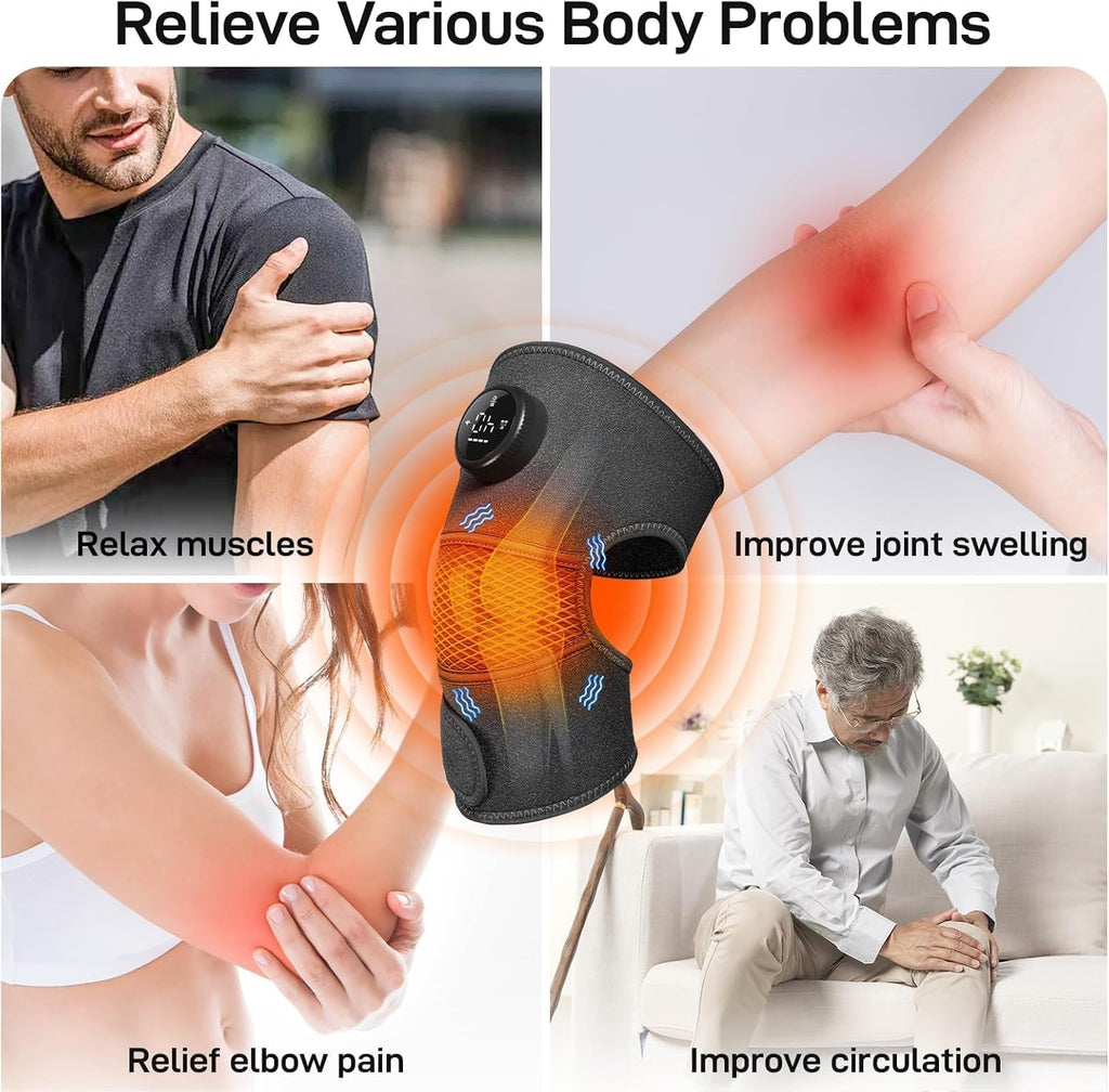 GOBOK Cordless Knee Massager with Heat, 5 Levels, Type-C Rechargeable

