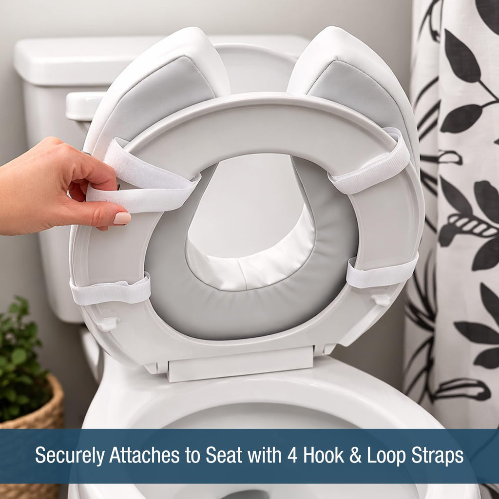 DMI Raised Toilet Seat Riser with Padded Cushion and Cover, White


