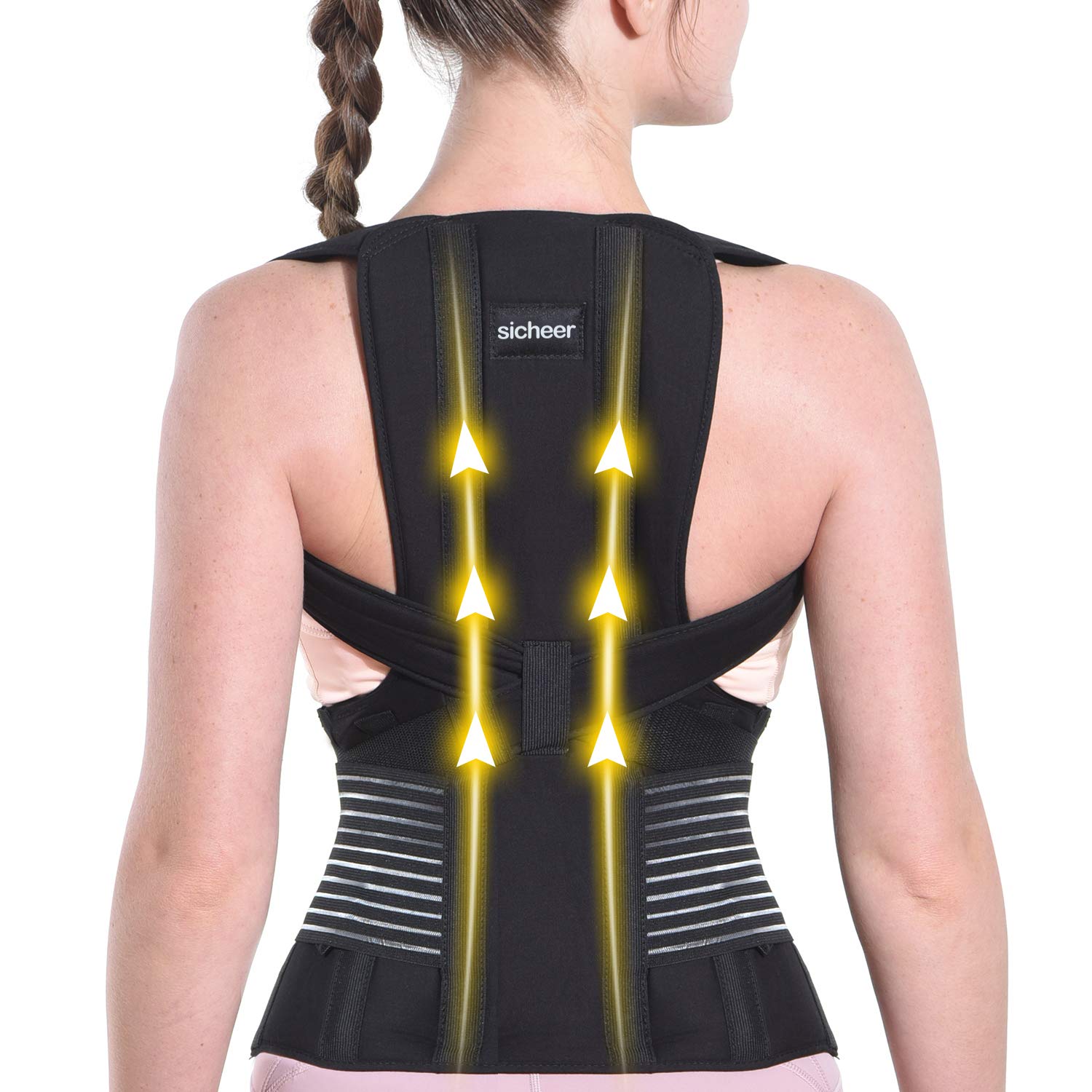 sicheer Posture Corrector Back Brace for Women and Men, Shoulder Support

