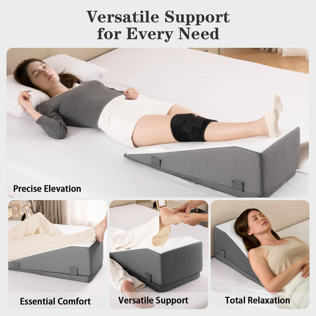 Hapiclody Leg Elevation Wedge Pillow for After Surgery, Knee Replacement Recovery Support

