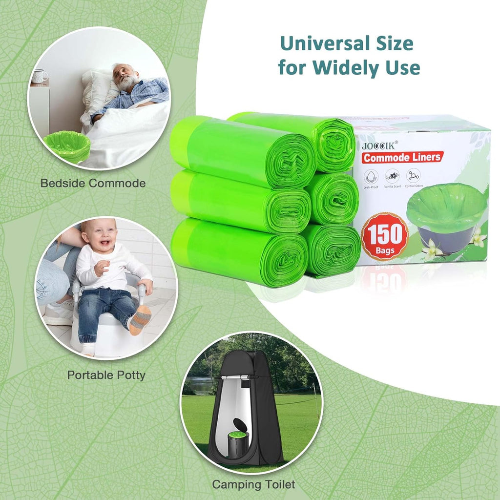Commode Liners for Bedside Commode Drawstring Disposable Bags, Scented

