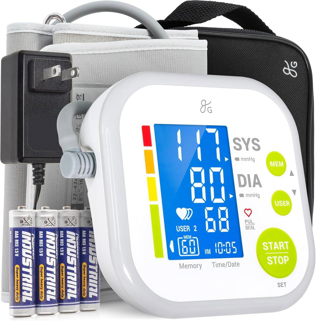 Greater Goods Upper Arm Automatic Blood Pressure Monitor with Backlit Display Two-User Memory

