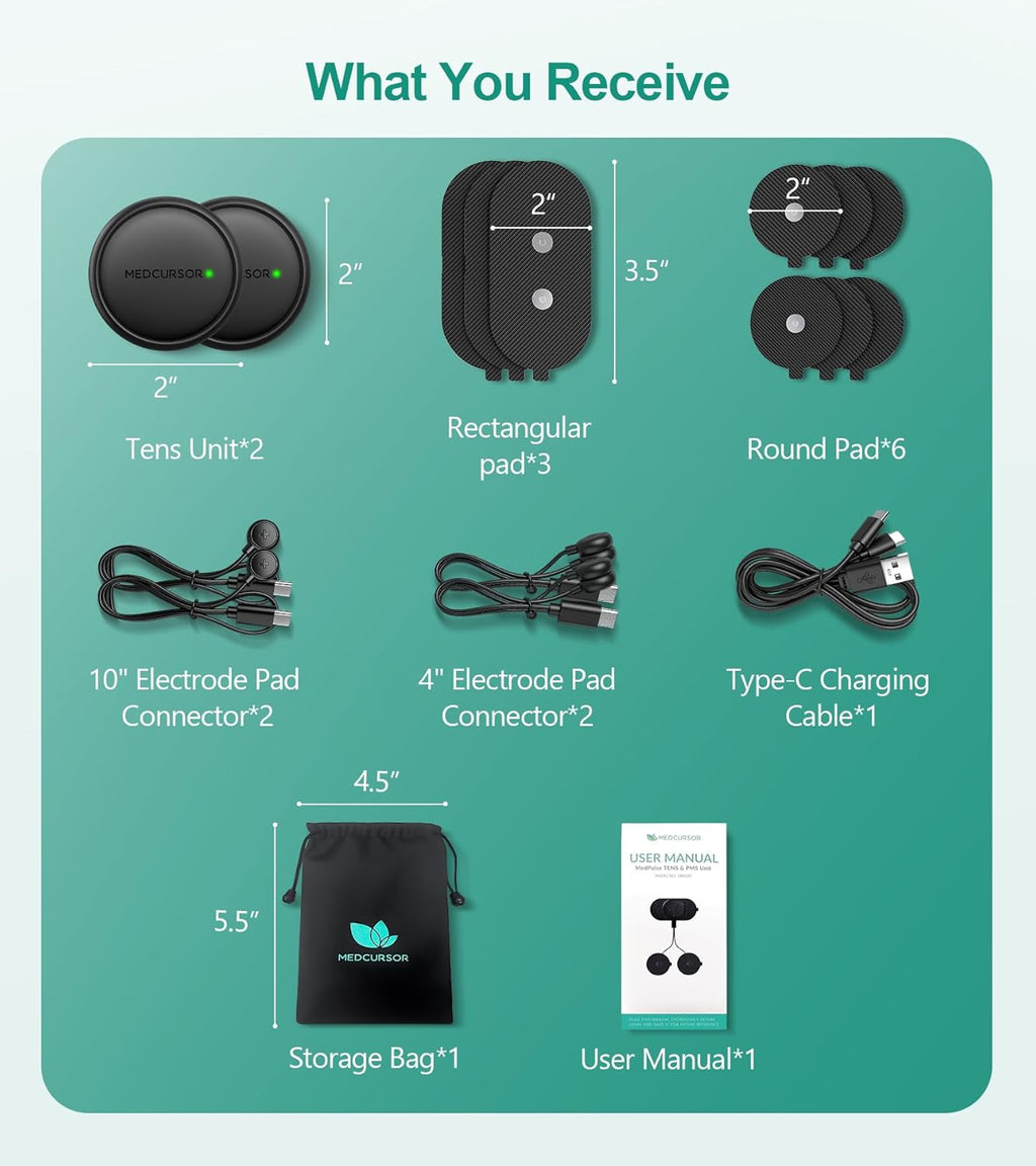Medcursor Wireless 3-in-1 TENS EMS Relax Dual-Channel Muscle Stimulator with App

