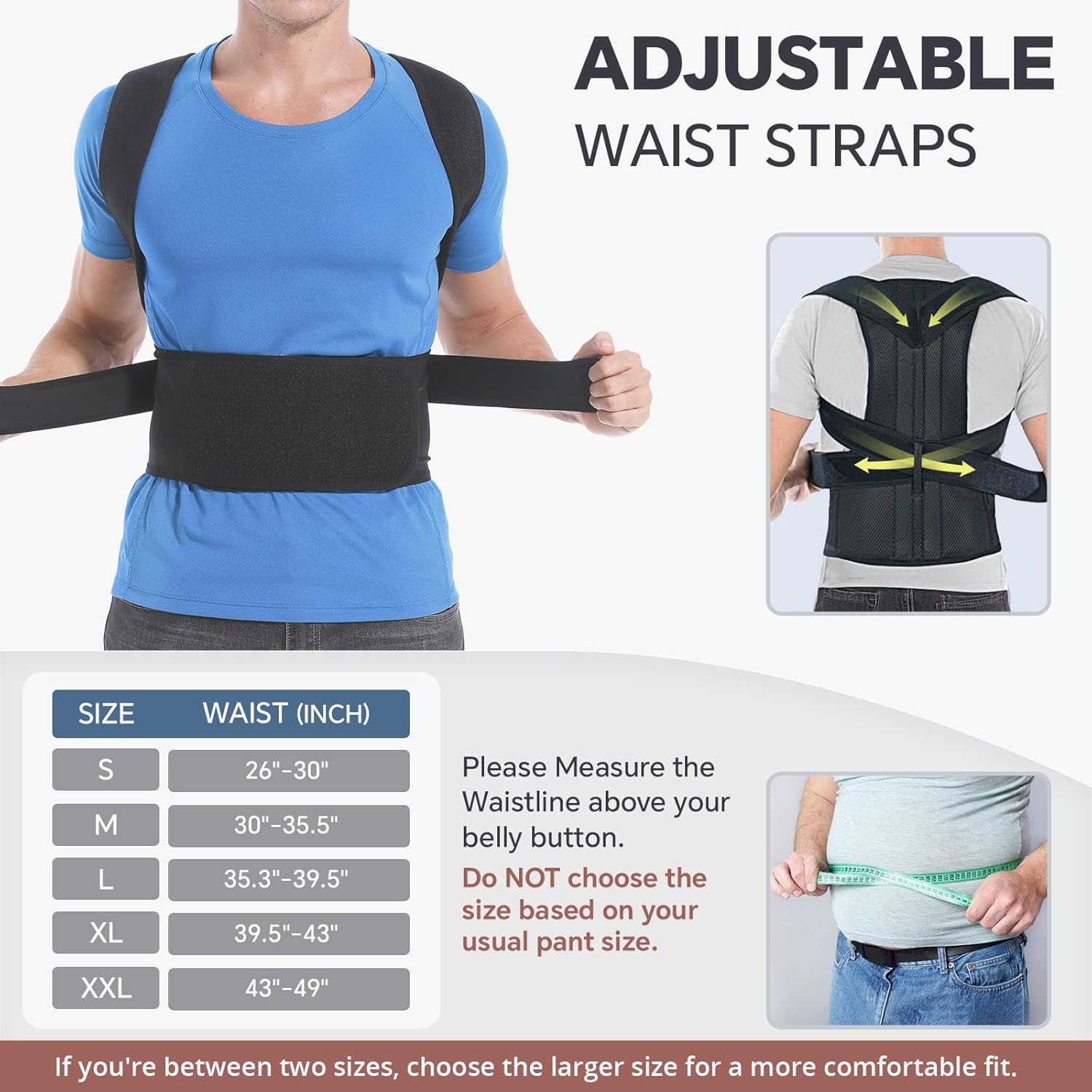 DIANMEI Back Brace Posture Corrector Adjustable Lumbar Upper Back Support

