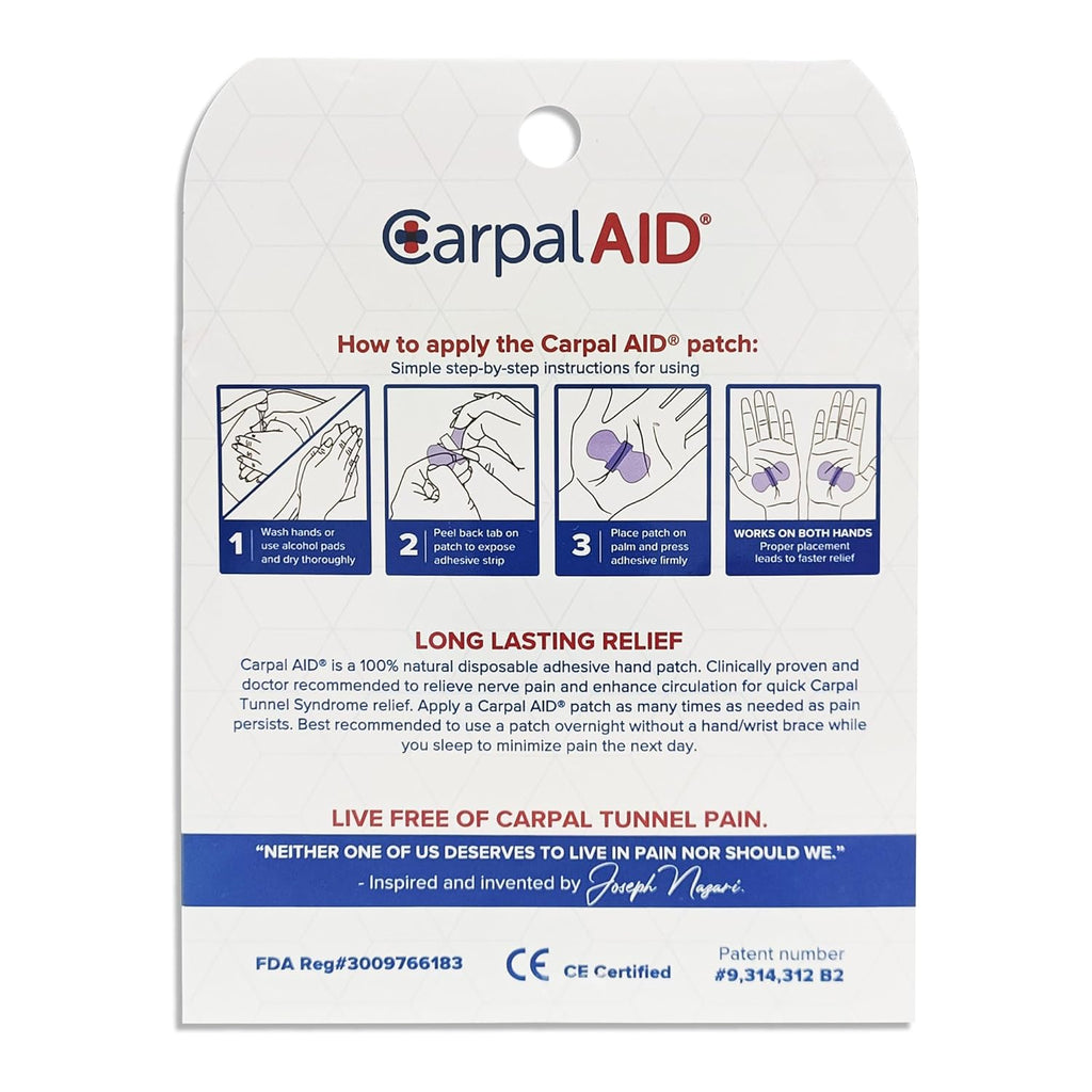 Carpal Aid Clear Adhesive Hand Carpal Tunnel Support Patch


