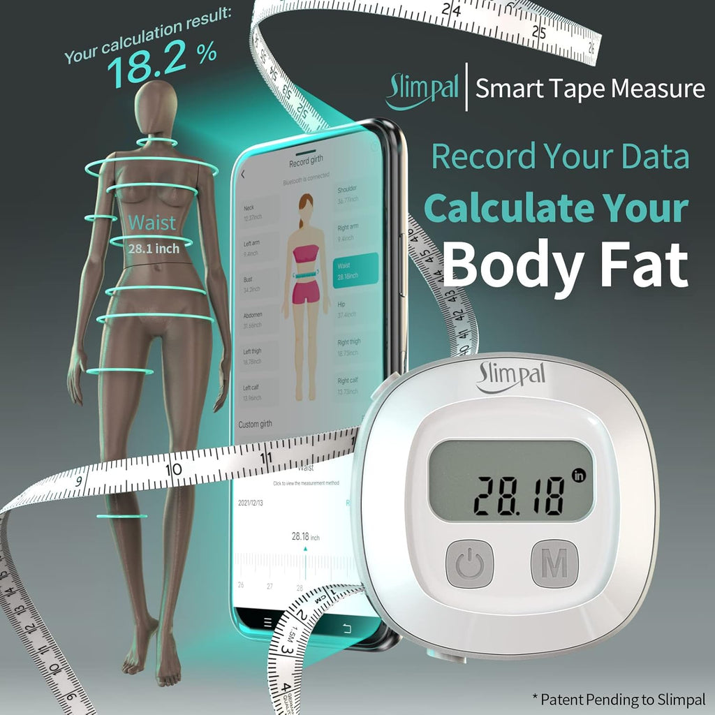 Slimpal Digital Body Fat Measuring Tape with LCD for BMI, Fitness and Body Shape

