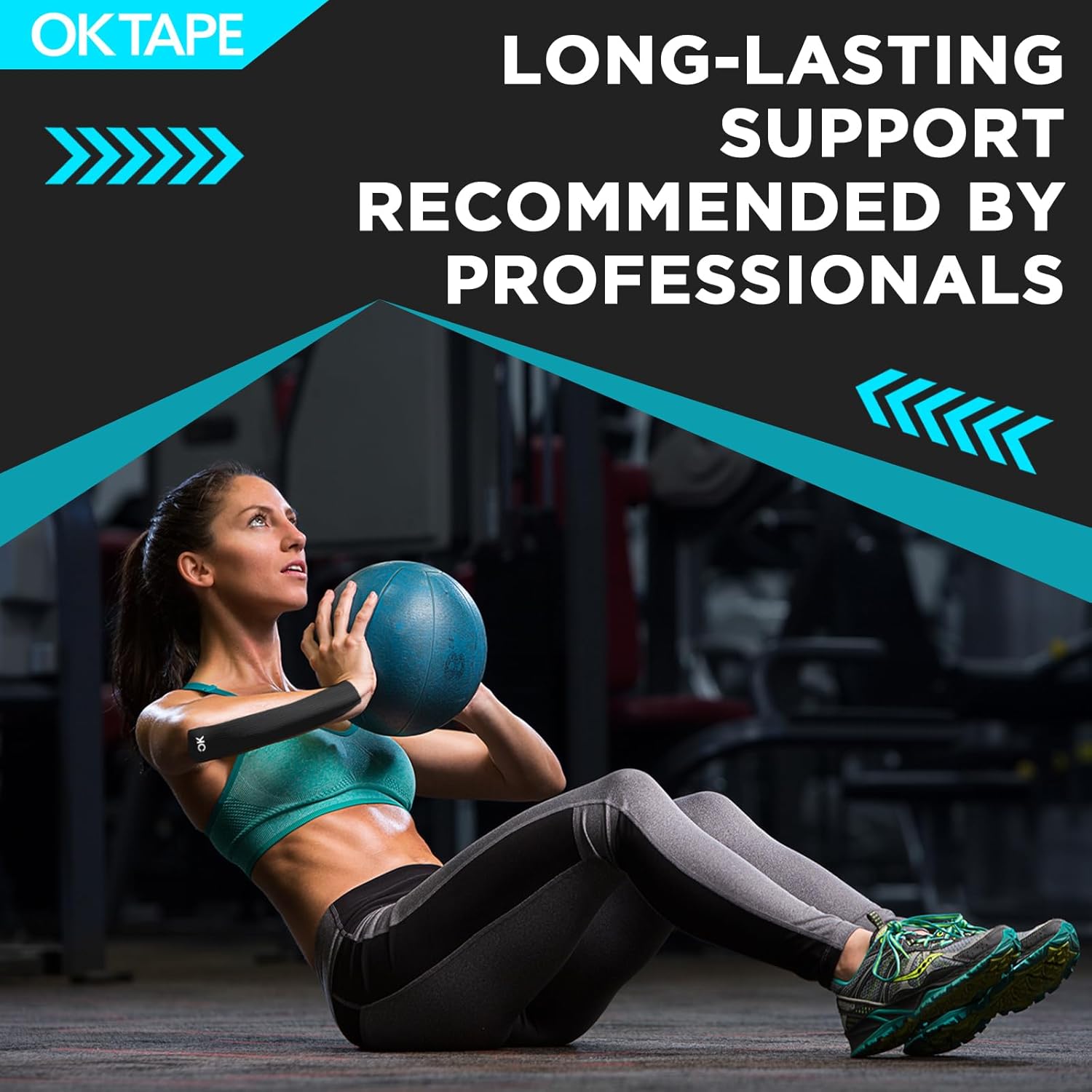 OK TAPE Kinesiology Tape Precut Cotton Elastic Athletic Tape Latex Free, 4 Rolls

