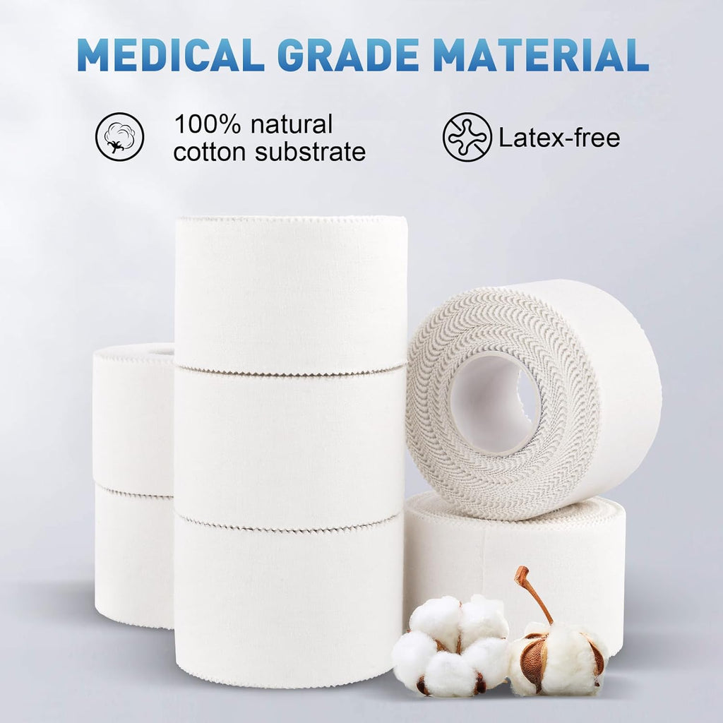 CHMI Athletic Tape, White Sports Tape, Cotton Latex-Free Roll for Gymnastics

